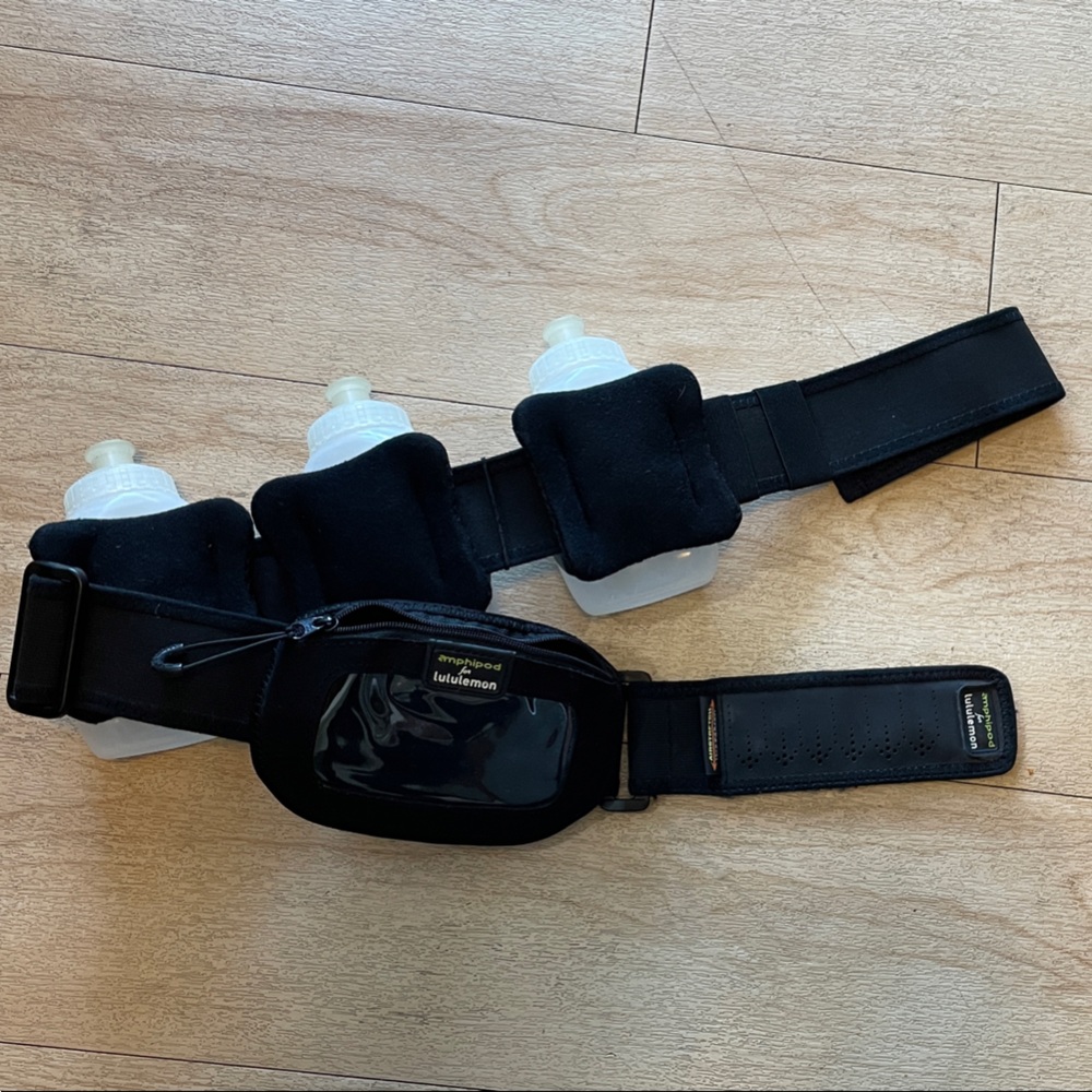 Lululemon Black Running Belt with Water Bottles